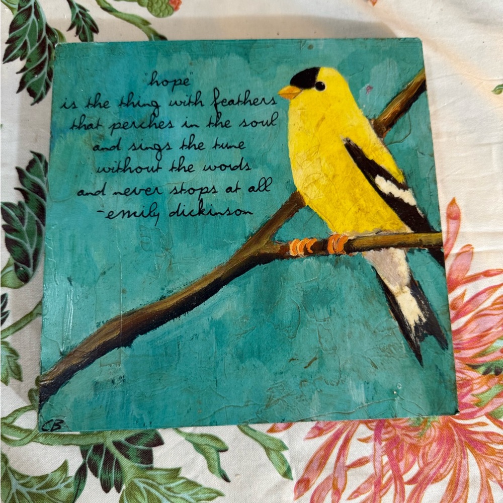 Goldfinch Handmade Wooden Art Plaque Cody Blomberg